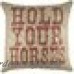 TheWatsonShop Hold Your Horses Burlap Throw Pillow WTSN2841