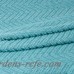 Highland Dunes Diana Knit Zig-Zag Textured Turquoise Throw HIDN1585